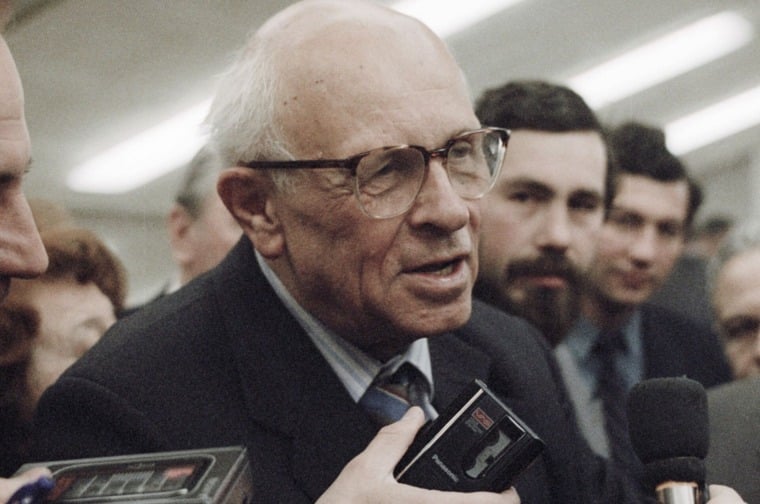 Andrei Sakharov being interviewed