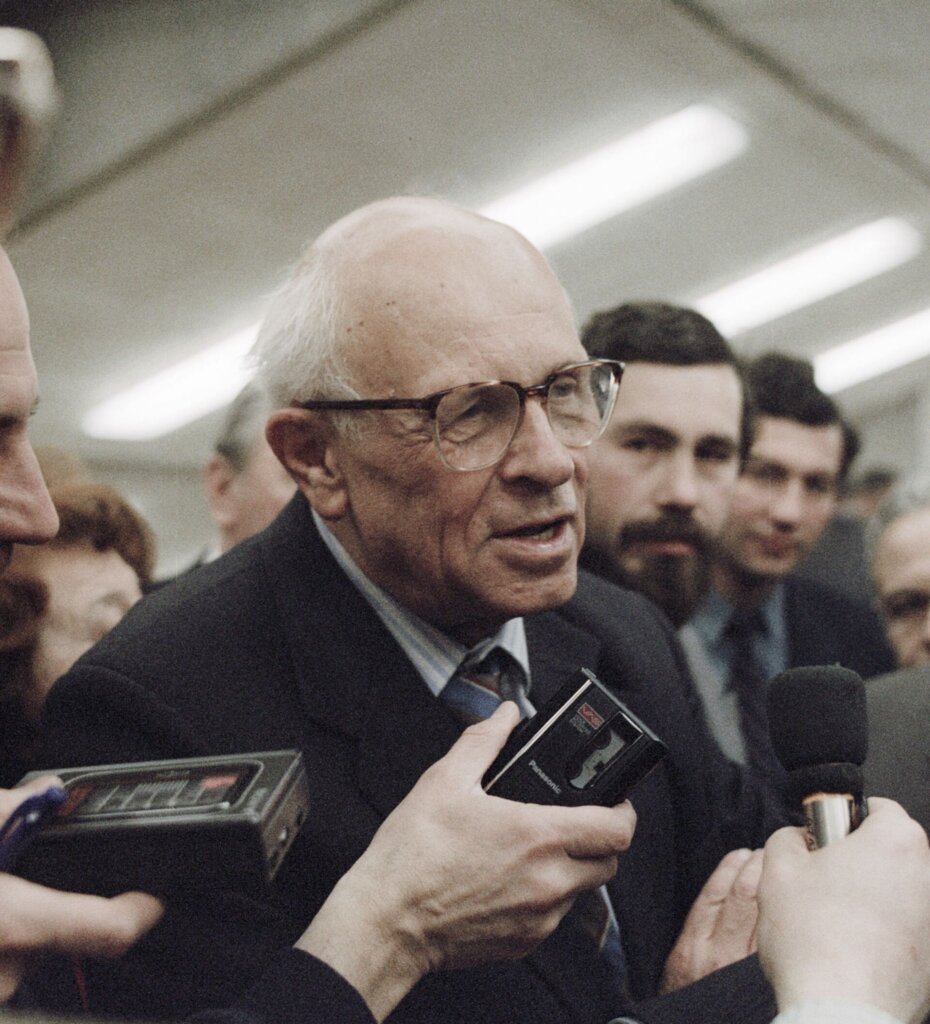 Andrei Sakharov being interviewed