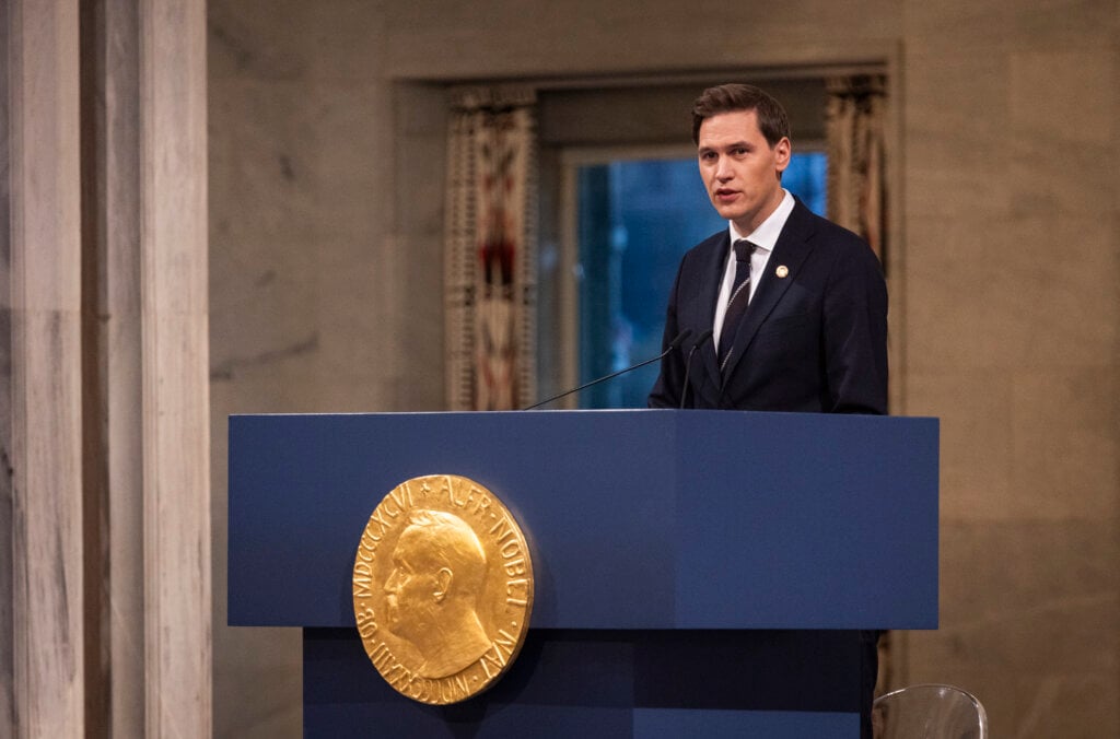 A man in a lectern