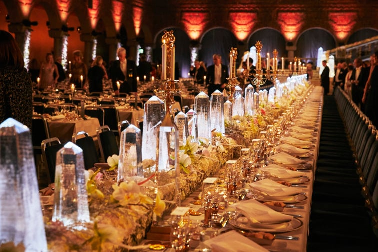 Flowers at the table at Nobel Banquet 2017