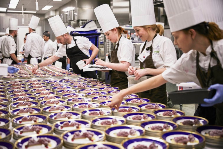 Preparing the food at the Nobel Banquet 2017.