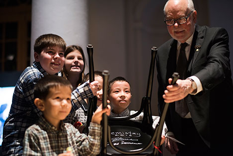 Sir J. Fraser Stoddart with his grandchildren