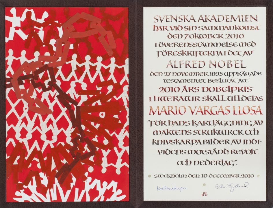 Mario Vargas Llosa - Nobel Prize diploma