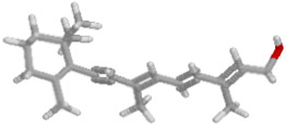 Structure of Vitamin A, retinol.